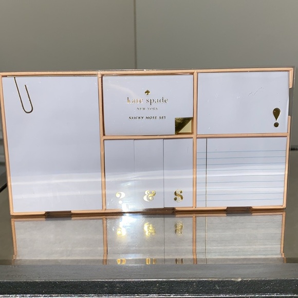 NWT Kate Spade Strike Gold Sticky Note Set - Picture 4 of 4